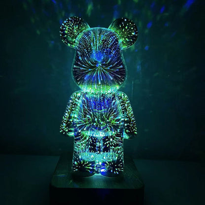 3D Fireworks Bear Lamp USB Led Night Light