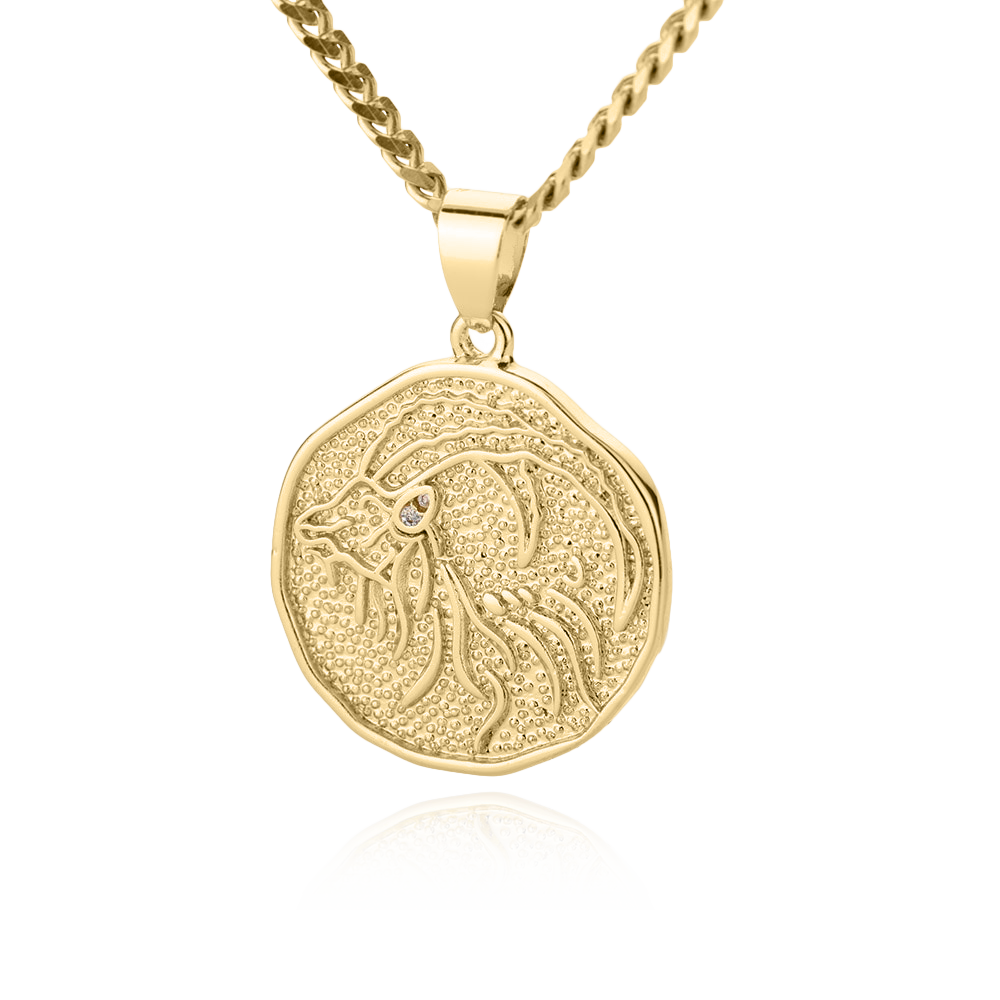 Astrological Sign Coin Pendant Necklace