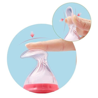 Baby Silicone Squeezing Feeding Bottle