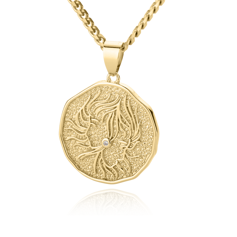 Astrological Sign Coin Pendant Necklace