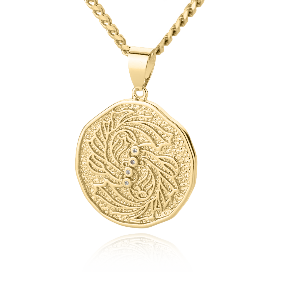 Astrological Sign Coin Pendant Necklace