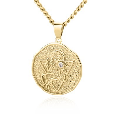 Astrological Sign Coin Pendant Necklace